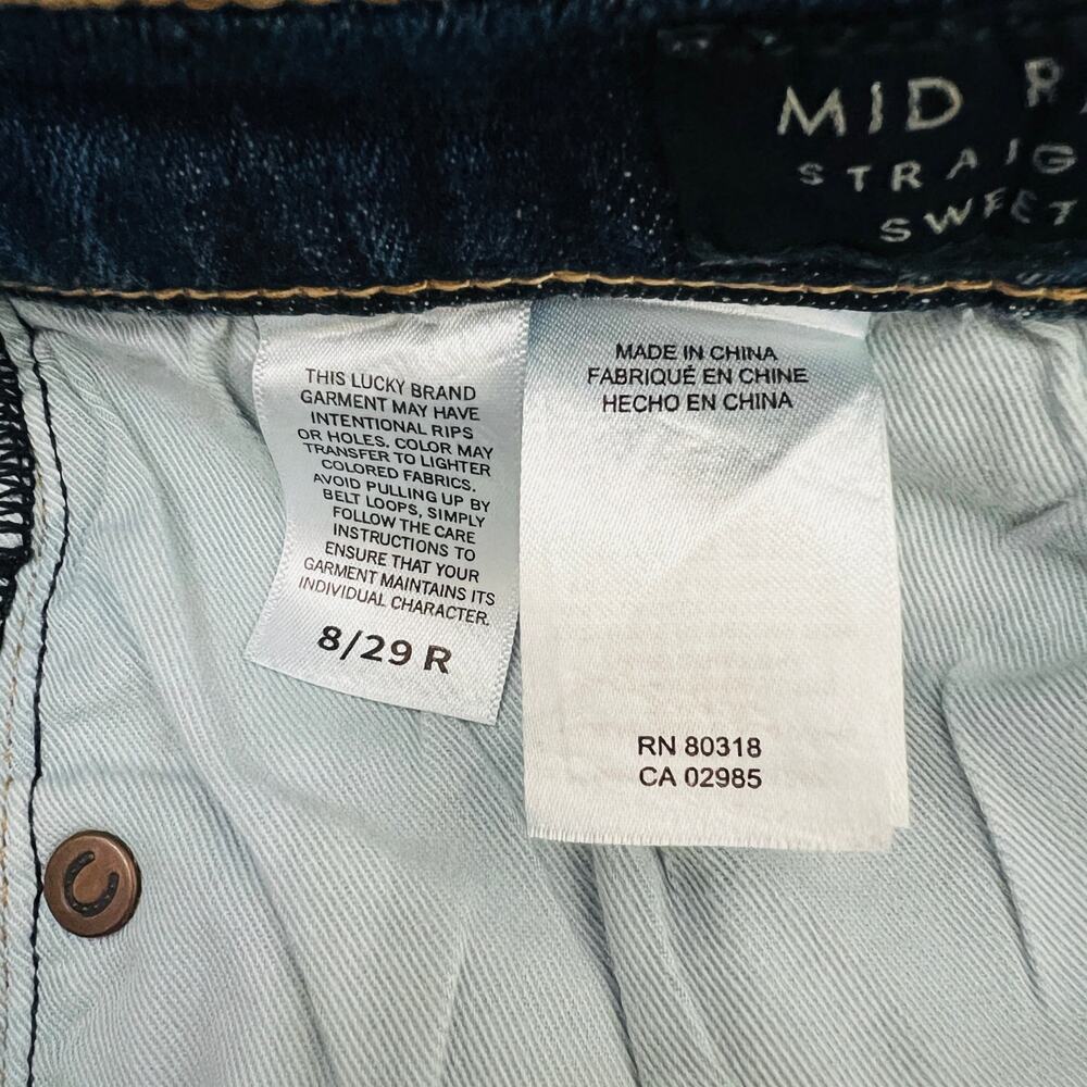 Lucky Brand Jeans Women's Size 8/29 Blue Mid Rise Straight Sweet Denim - Picture 6 of 14